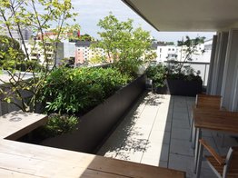 Dachbepflanzung, Dachterrasse, Balkon, Gartenmöbel